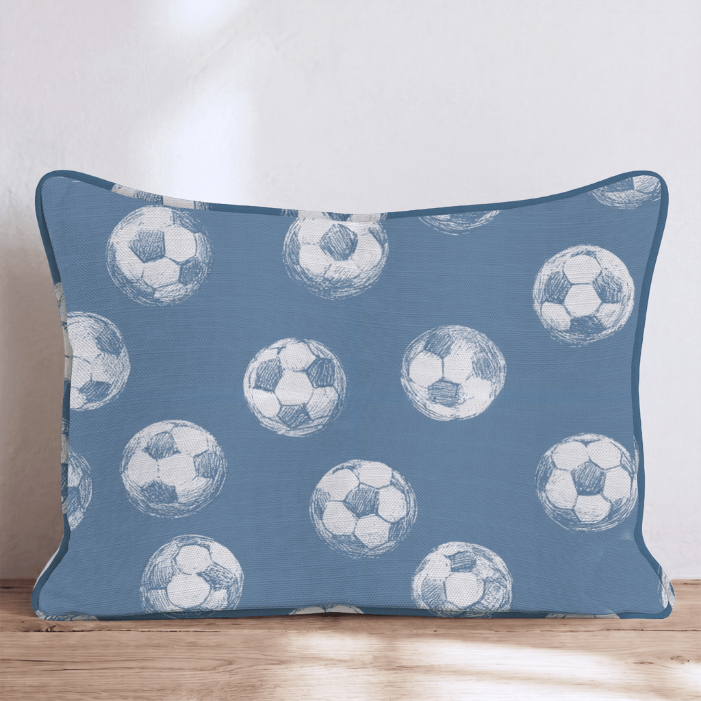 Soccer Balls Navy Throw Pillow - Hillcroft Home