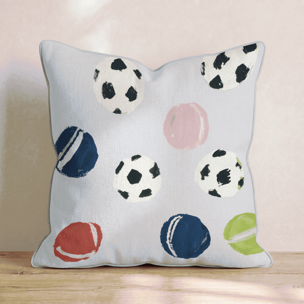 soccer bubblegum Throw Pillow - Hillcroft Home