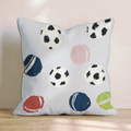 soccer bubblegum Throw Pillow - Hillcroft Home