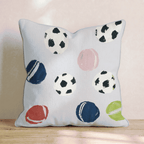 soccer bubblegum Throw Pillow - Hillcroft Home