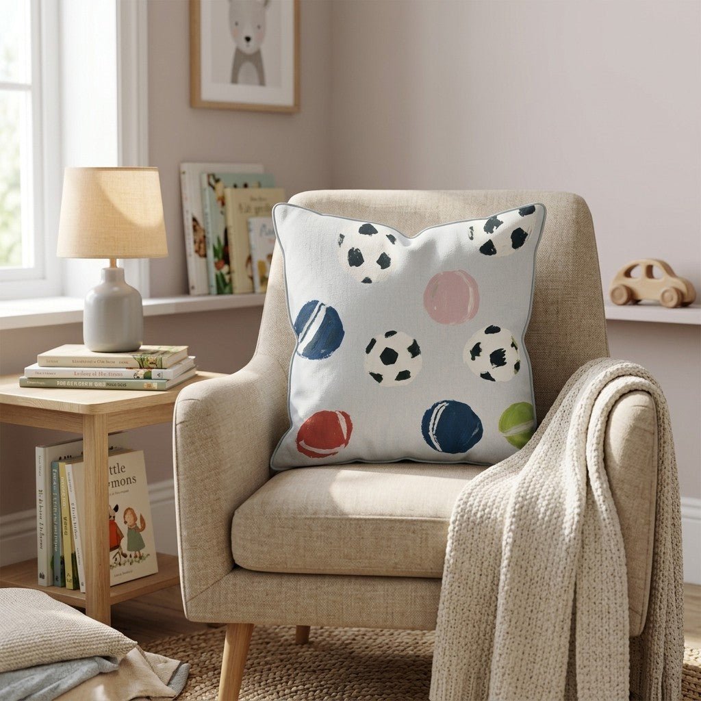 soccer bubblegum Throw Pillow - Hillcroft Home