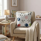 soccer bubblegum Throw Pillow - Hillcroft Home