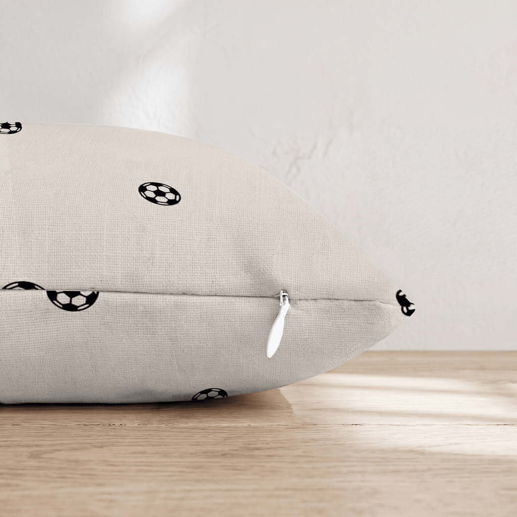 Soccer Cream Ditsy Throw Pillow - Hillcroft Home