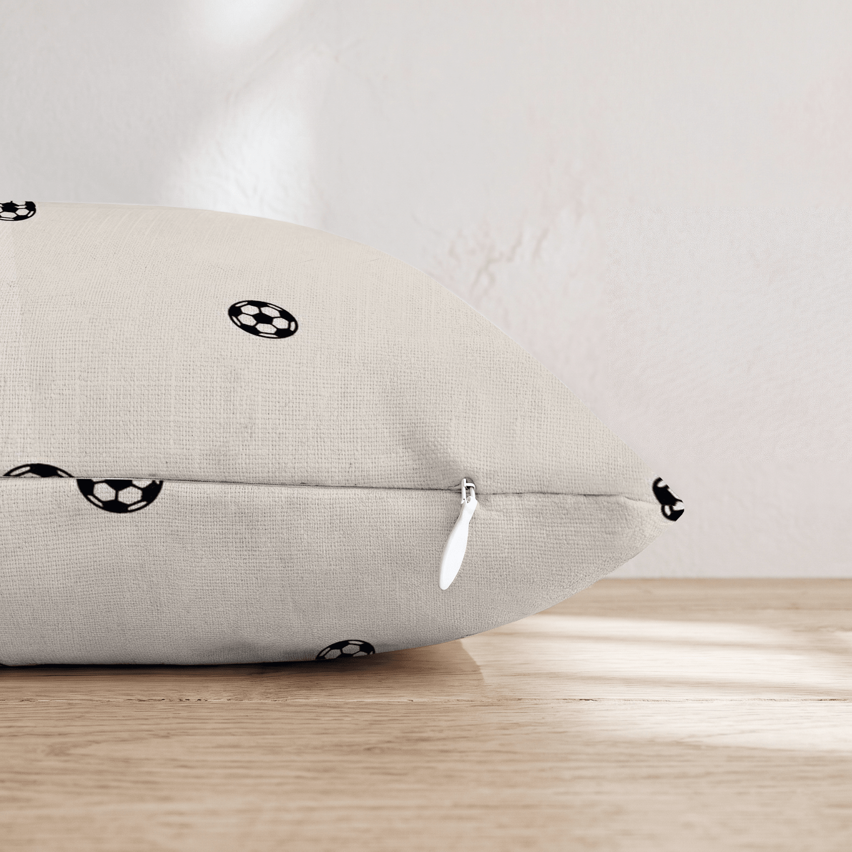 Soccer Cream Ditsy Throw Pillow - Hillcroft Home