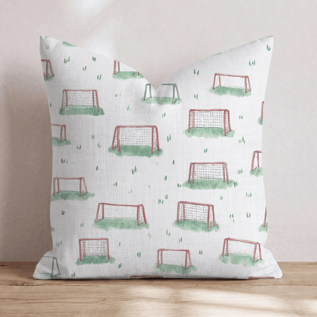 Soccer Goals Mini Throw Pillow - Hillcroft Home