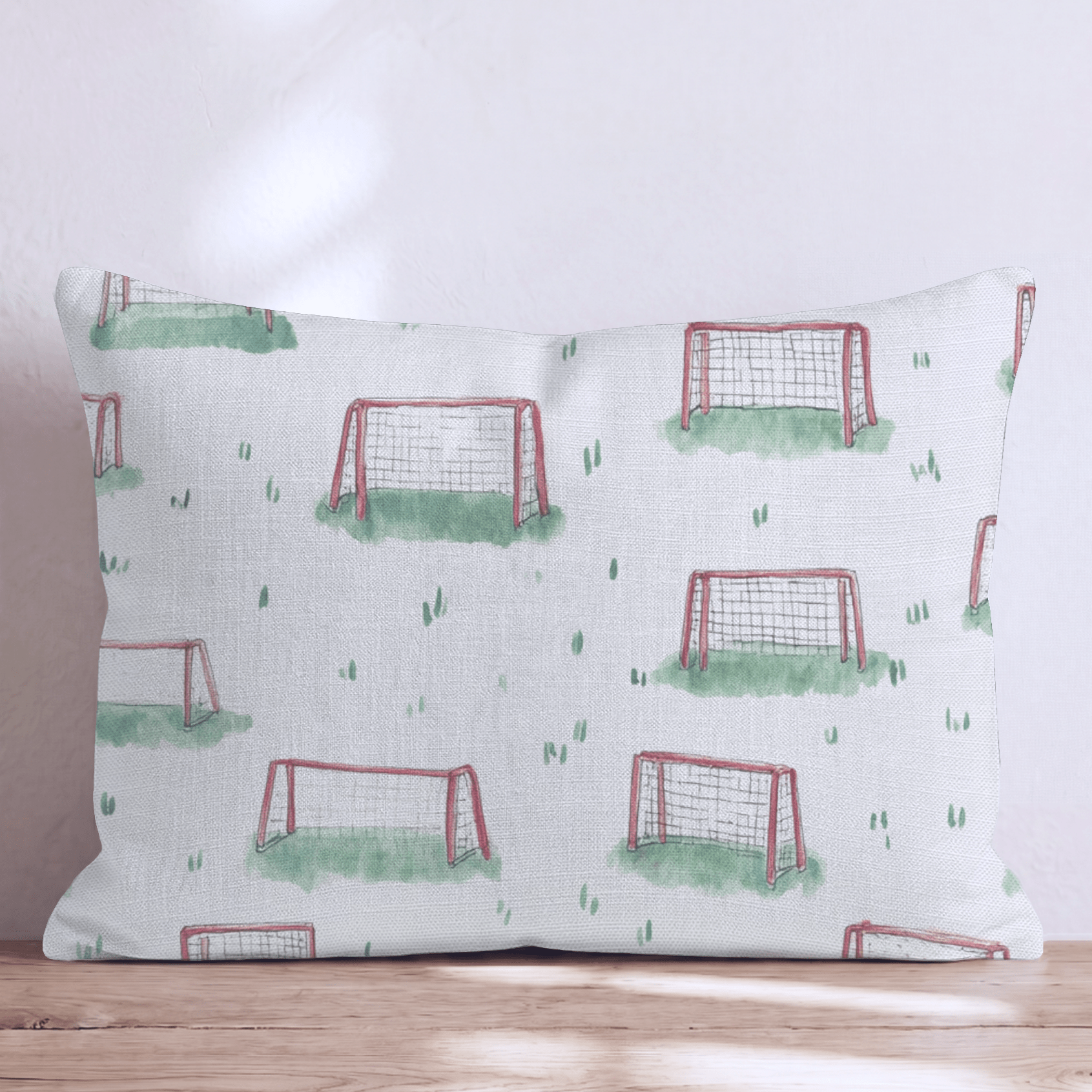 Soccer Goals Mini Throw Pillow - Hillcroft Home
