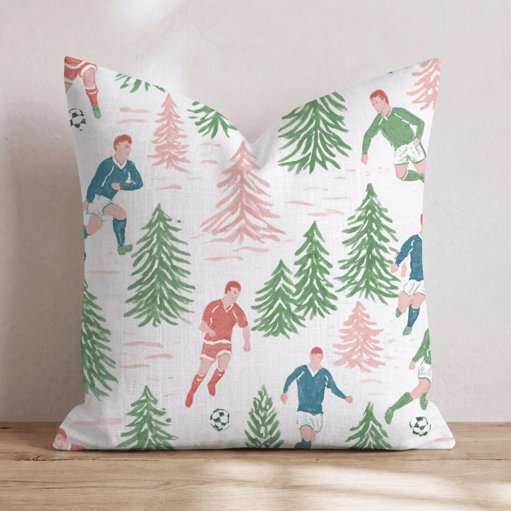 Soccer in the Pines Throw Pillow - Hillcroft Home