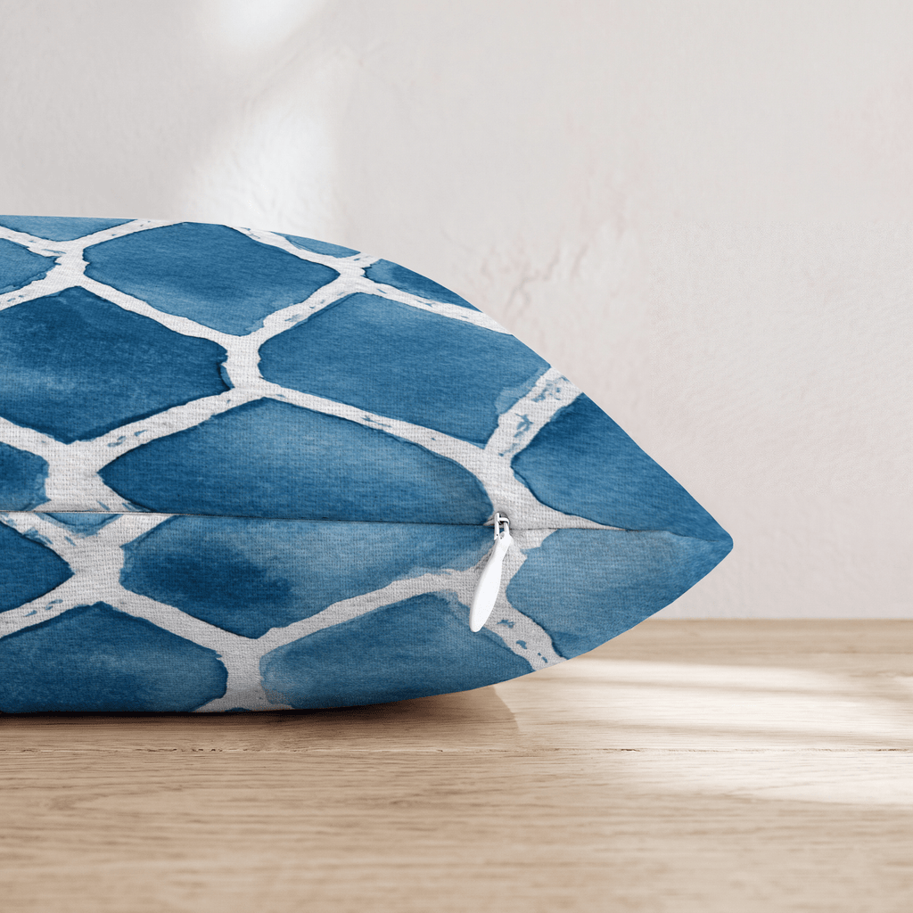 Soccer Net Indigo Throw Pillow - Hillcroft Home