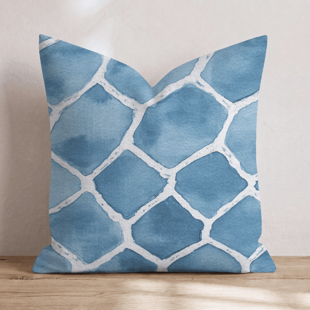 Soccer Net Indigo Throw Pillow - Hillcroft Home