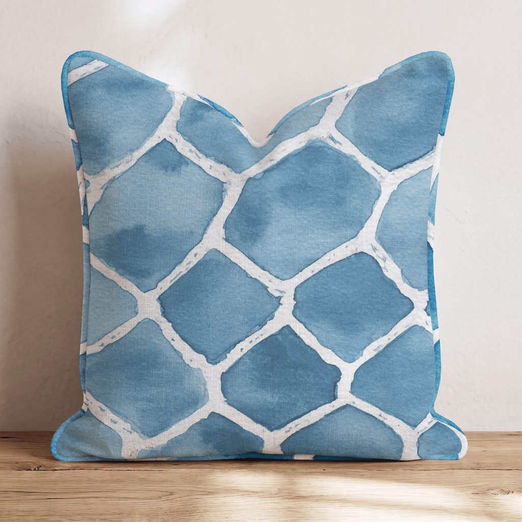 Soccer Net Indigo Throw Pillow - Hillcroft Home