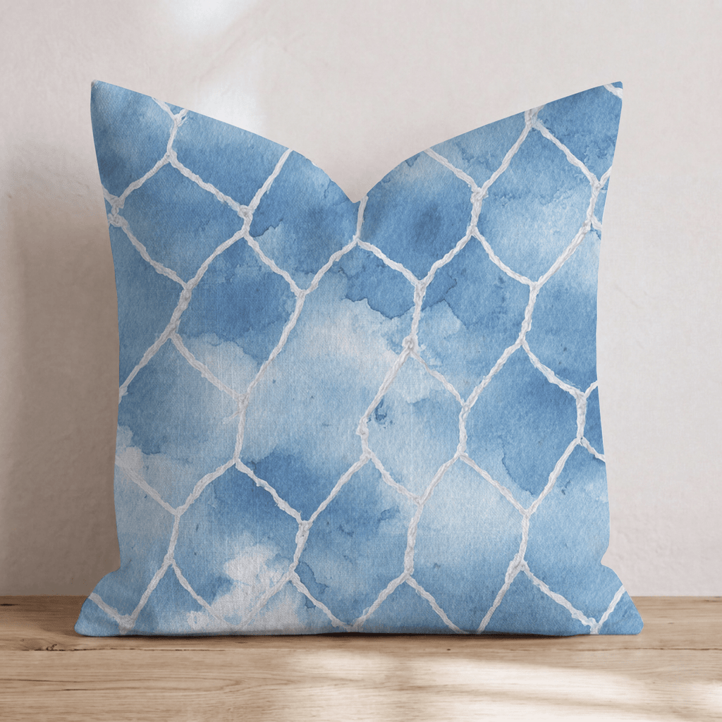 Soccer Net Sky Throw Pillow - Hillcroft Home