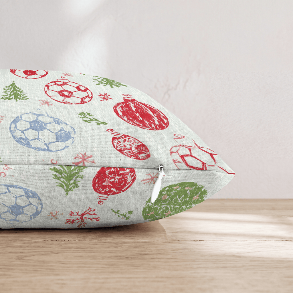 Soccer Ornament Stamp Throw Pillow - Hillcroft Home