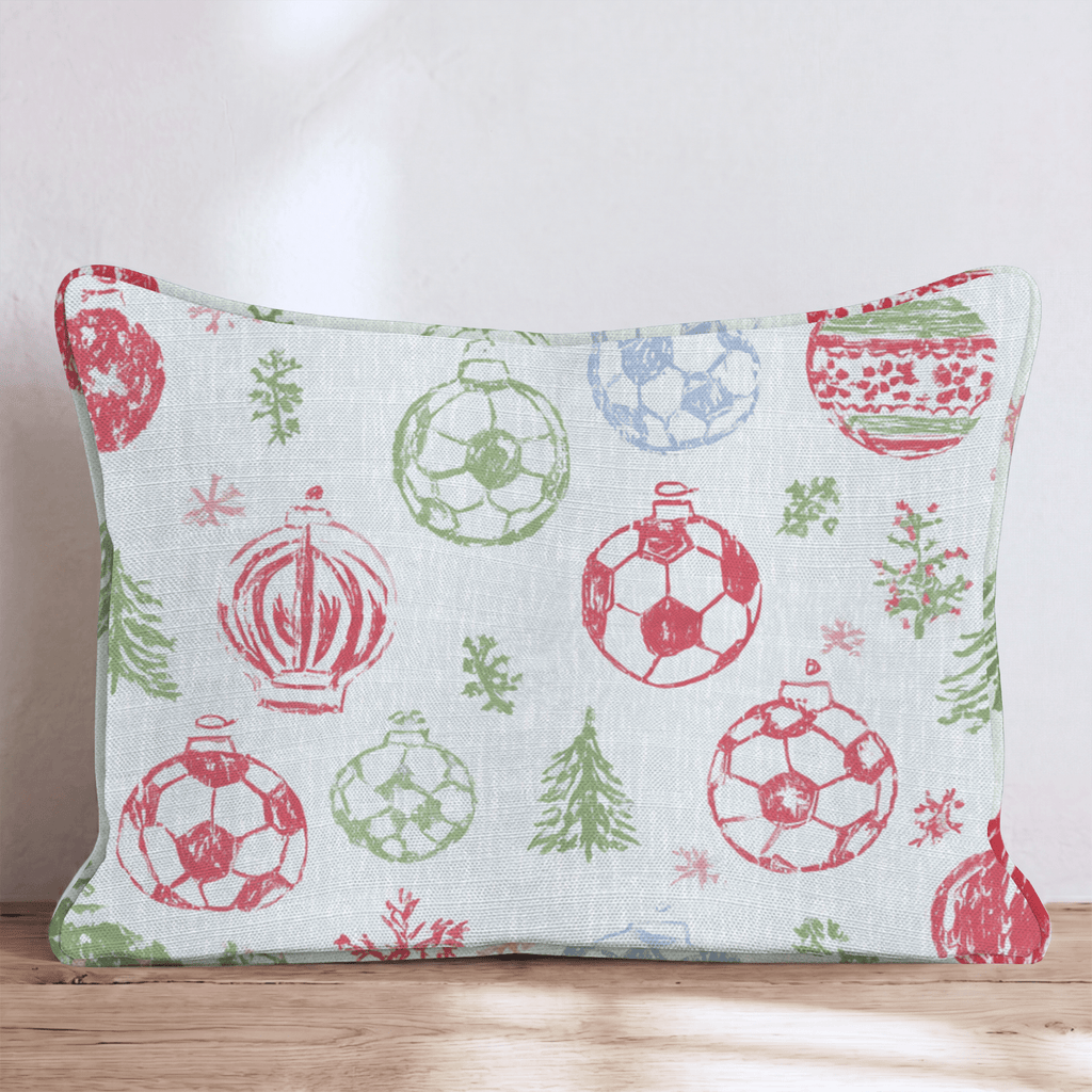 Soccer Ornament Stamp Throw Pillow - Hillcroft Home