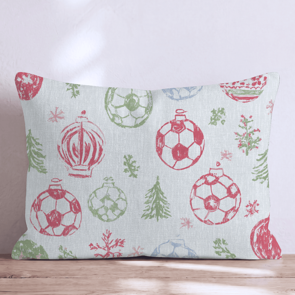 Soccer Ornament Stamp Throw Pillow - Hillcroft Home