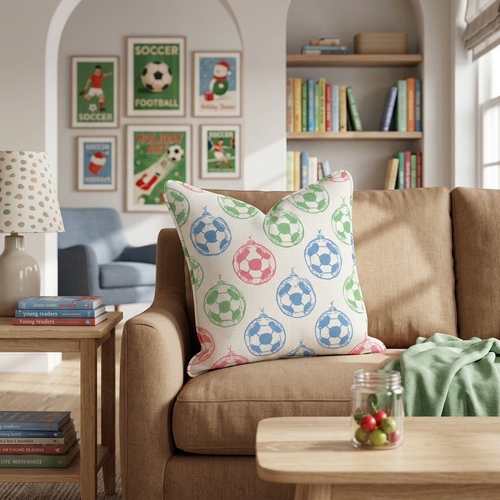 Soccer Ornament Trio Throw Pillow - Hillcroft Home