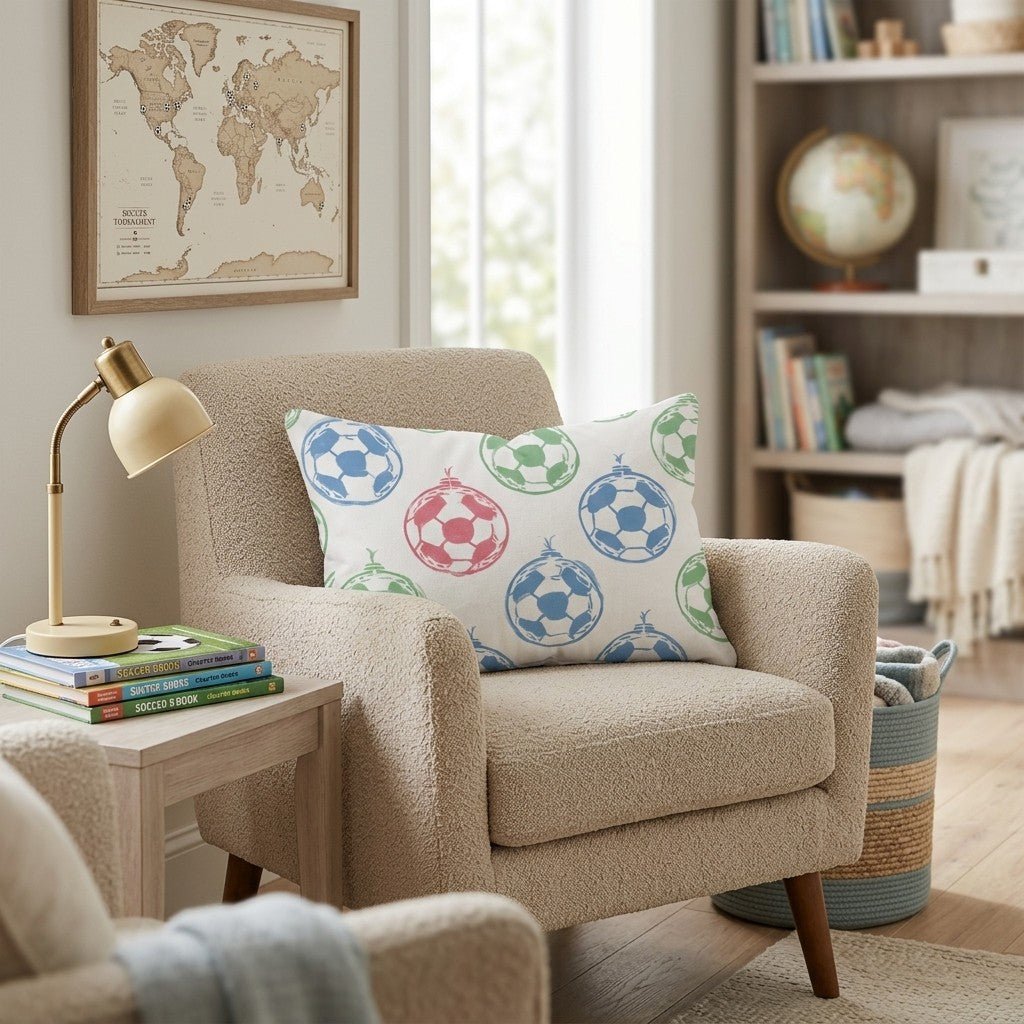 Soccer Ornament Trio Throw Pillow - Hillcroft Home