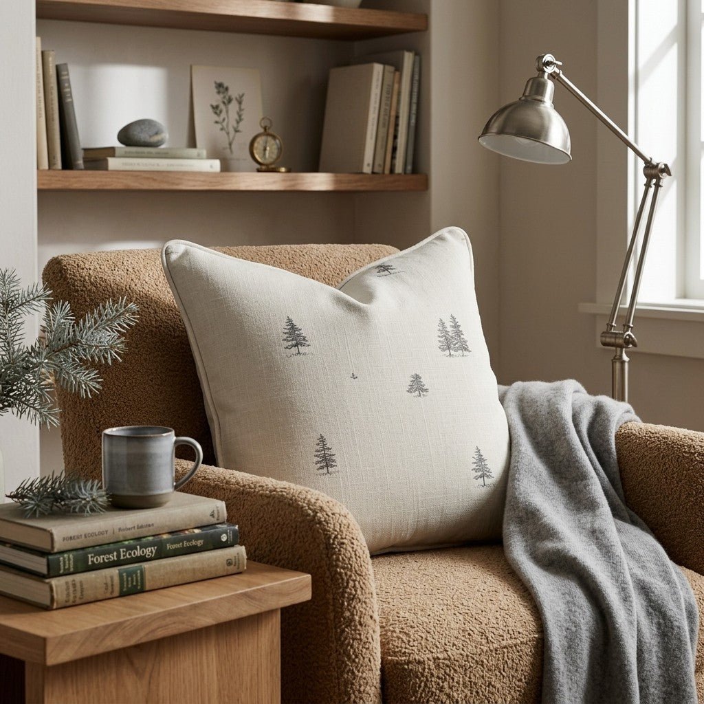 Soccer Pine Woods Throw Pillow - Hillcroft Home