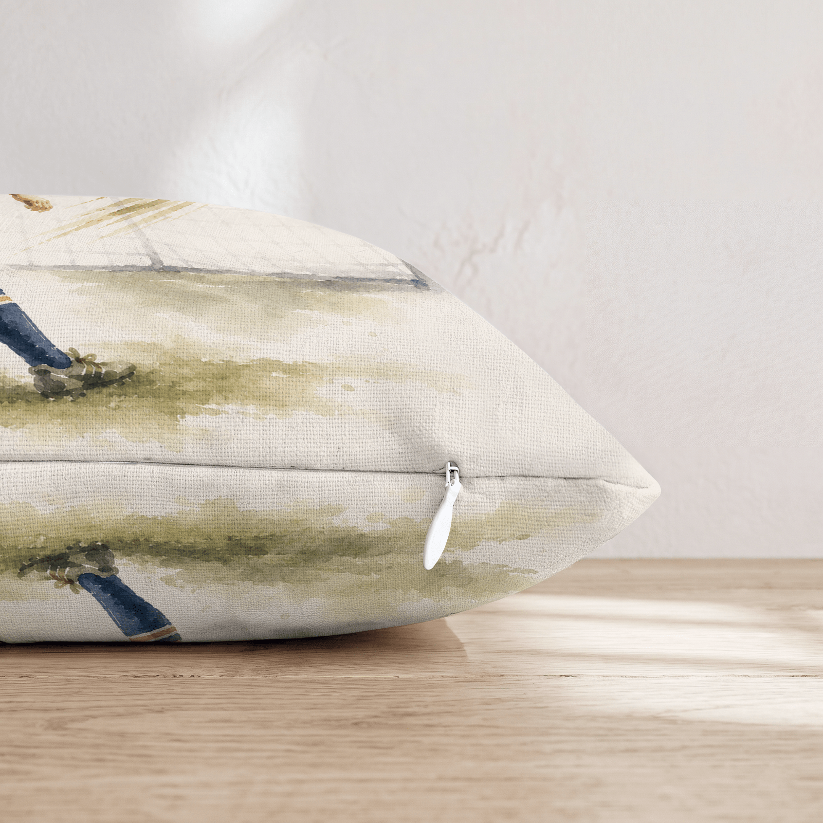 Soccer Player in Blue and Gold Throw Pillow - Hillcroft Home