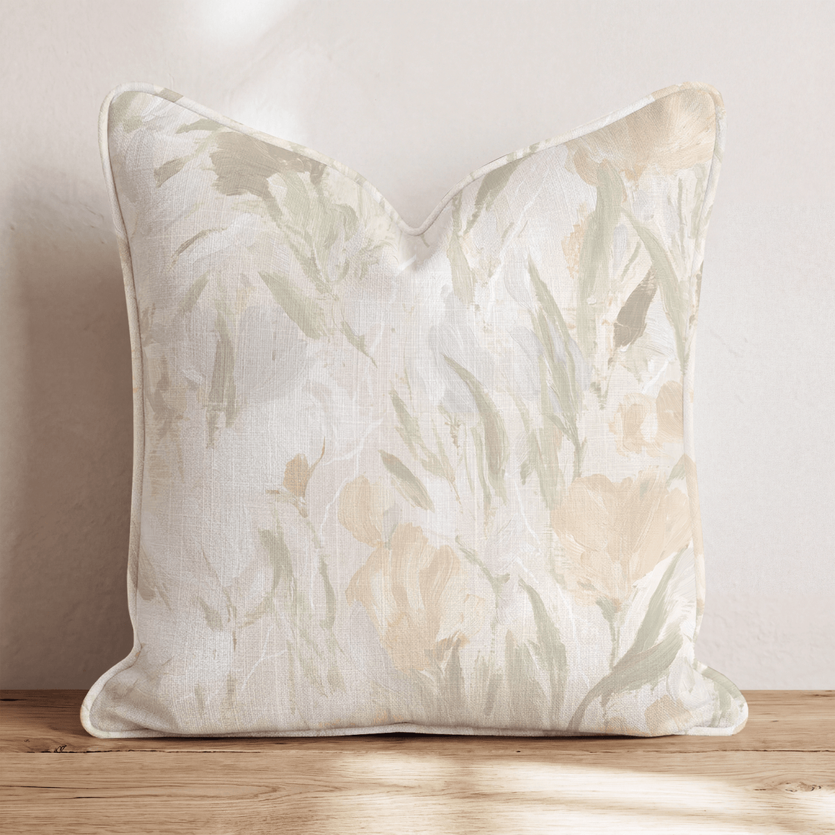 Soft Floral Dream Biscotti Throw Pillow throw pillow - Hillcroft Home