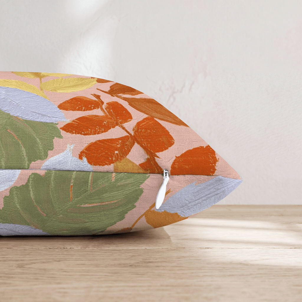 Soft Leaf Canvas Throw Pillow - Hillcroft Home
