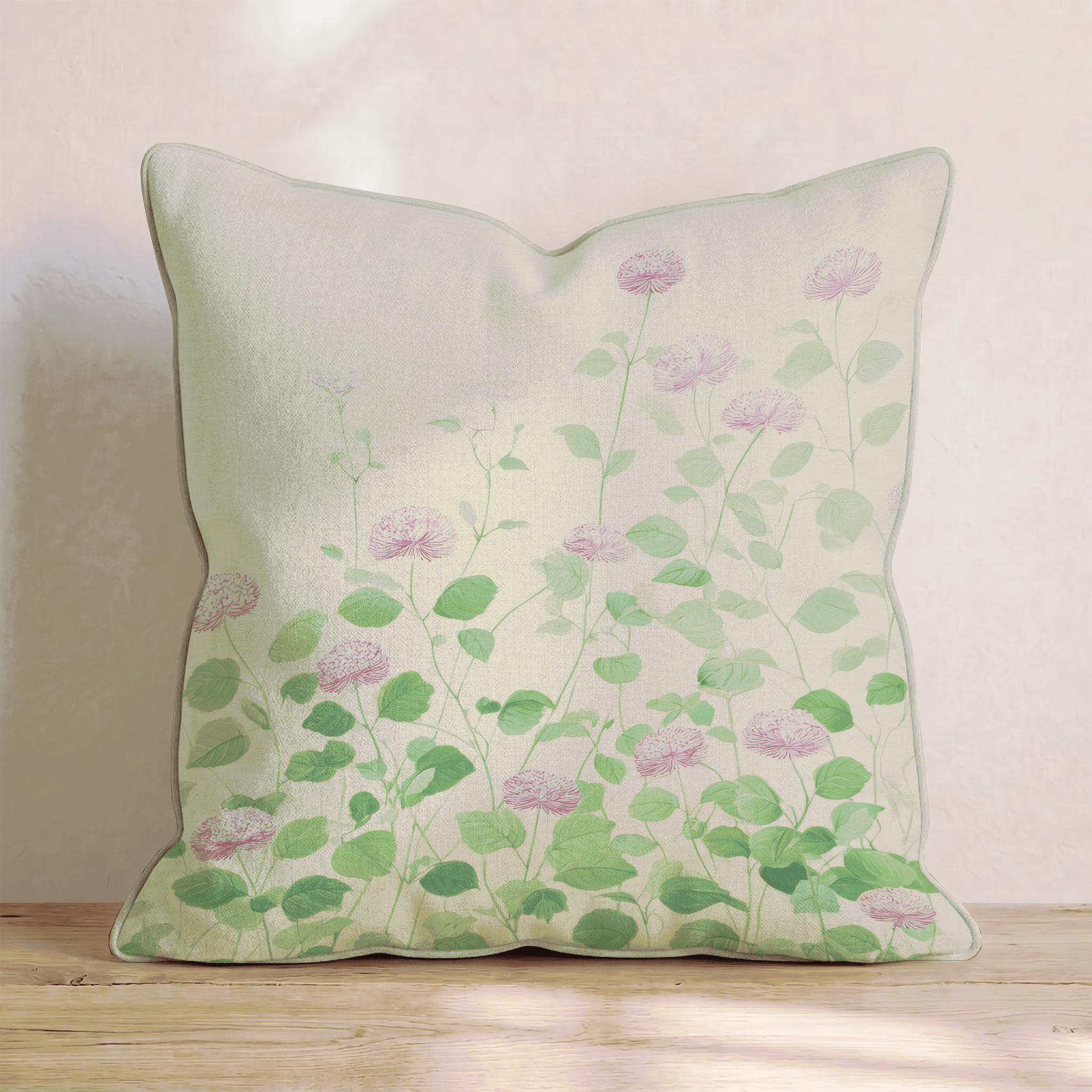 Soft Pink Globe Blooms Throw Pillow - Hillcroft Home
