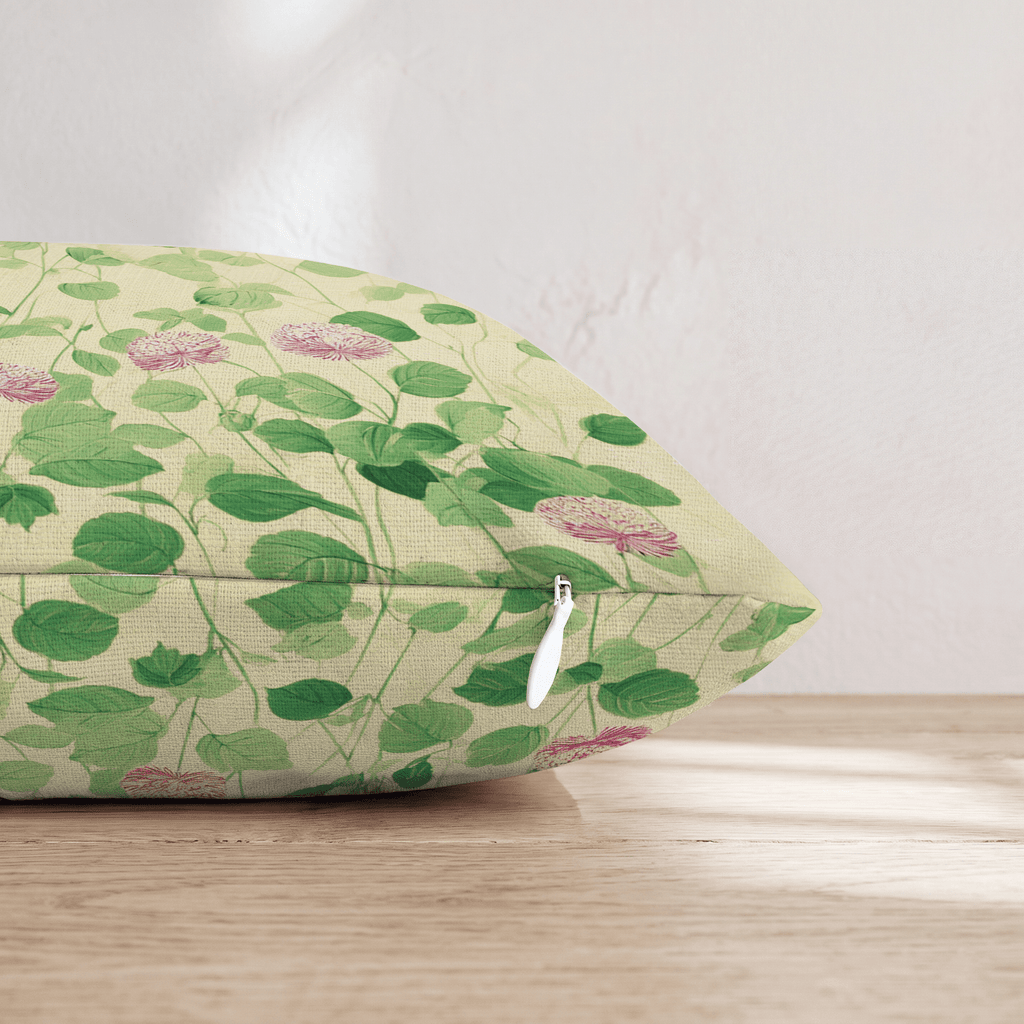 Soft Pink Globe Blooms Throw Pillow - Hillcroft Home