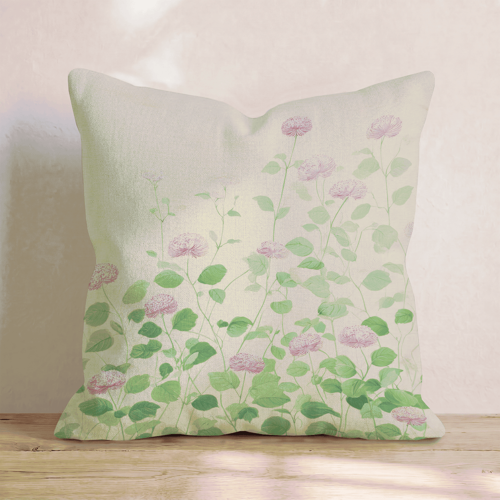Soft Pink Globe Blooms Throw Pillow - Hillcroft Home