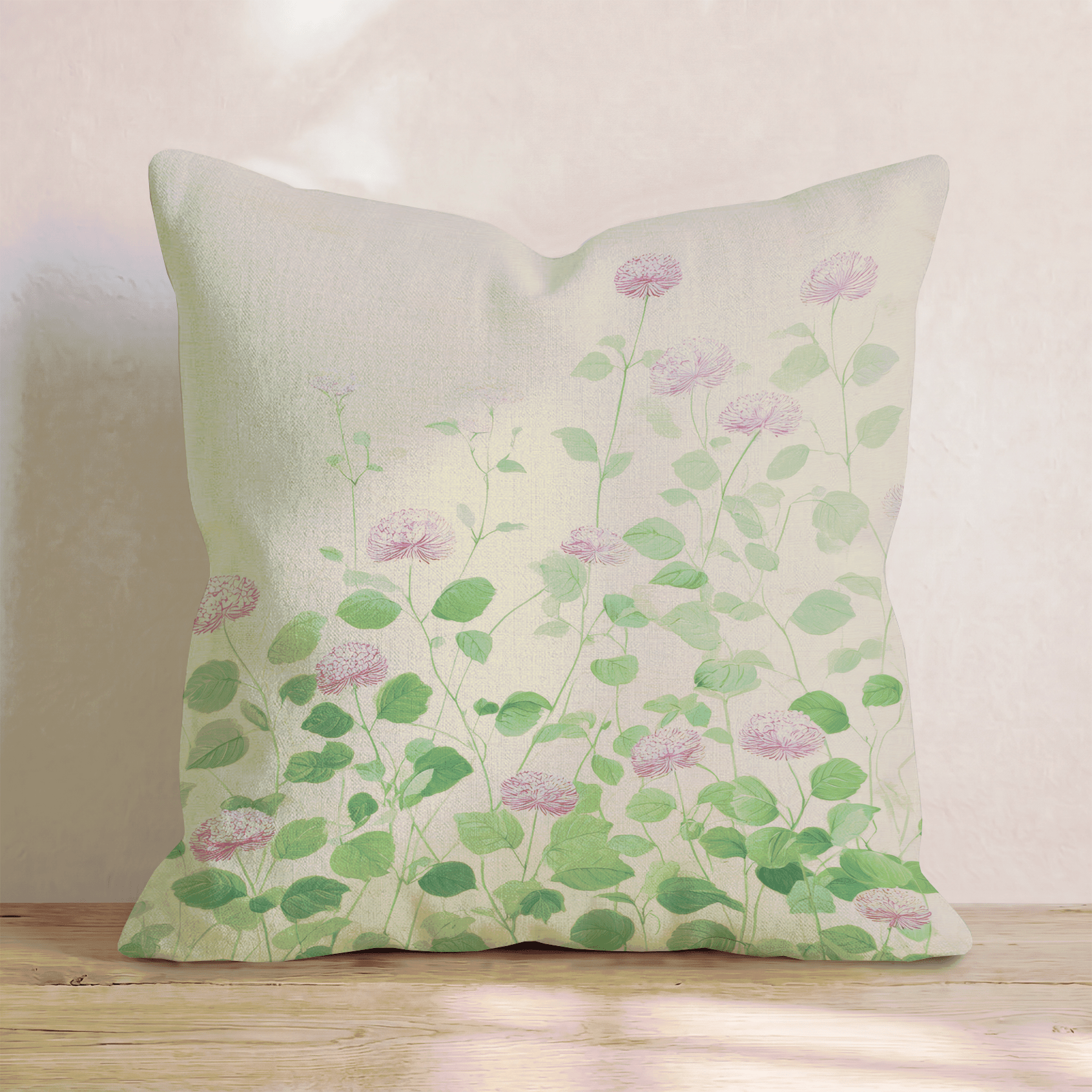 Soft Pink Globe Blooms Throw Pillow - Hillcroft Home