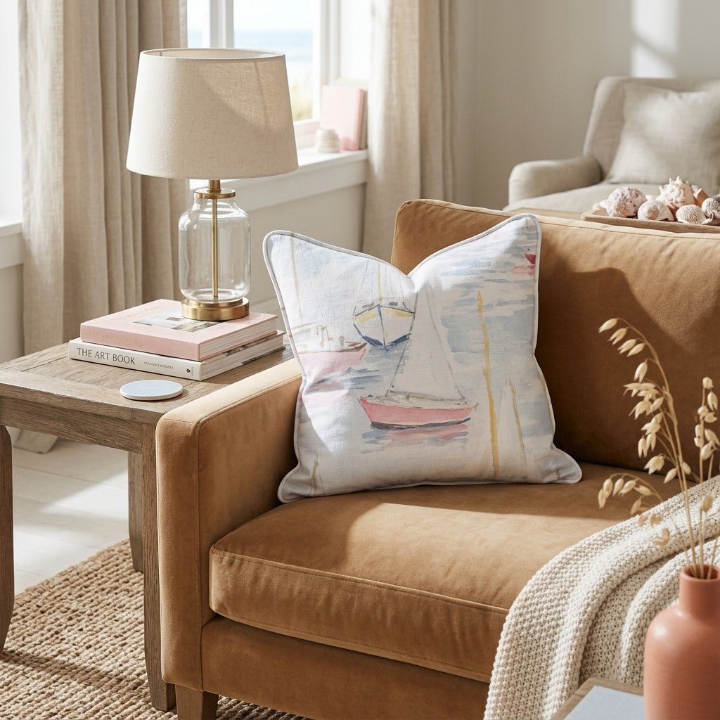 Soft Sail Day Throw Pillow - Hillcroft Home