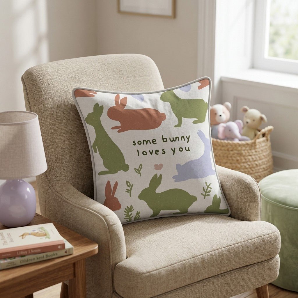 Some Bunny Loves You Throw Pillow - Hillcroft Home