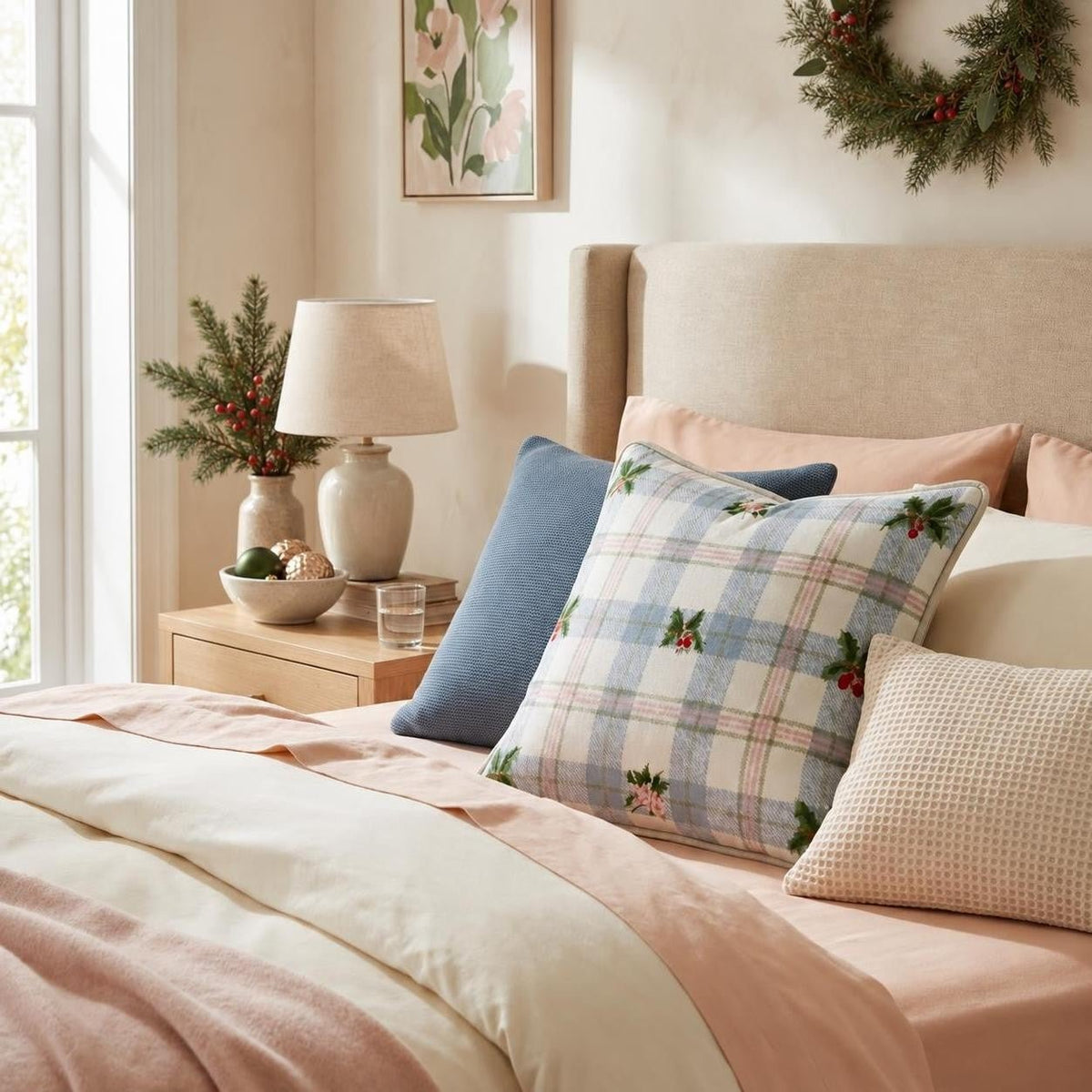Something Blue Christmas Throw Pillow throw pillow - Hillcroft Home