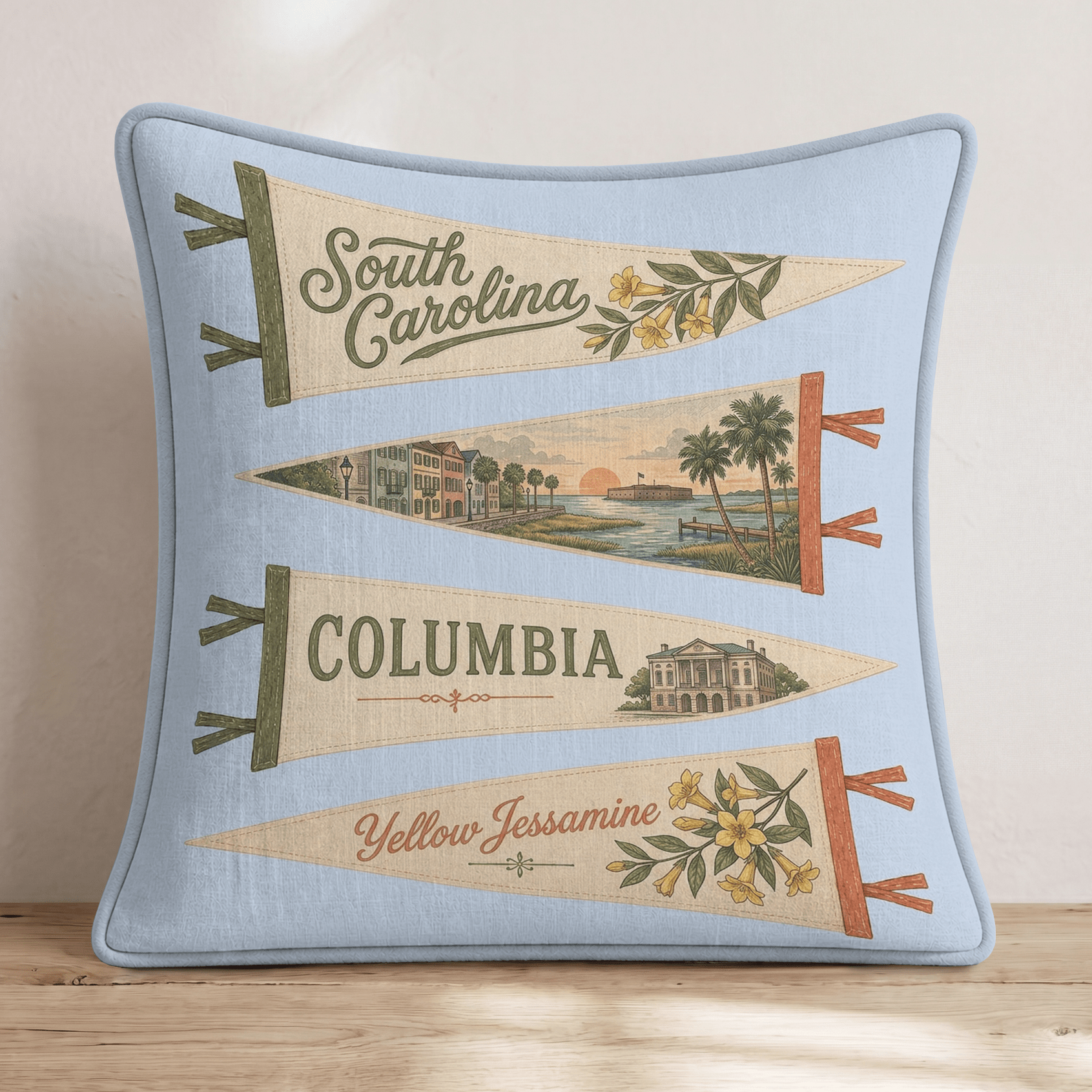 South Carolina Pennant Throw Pillow - Hillcroft Home