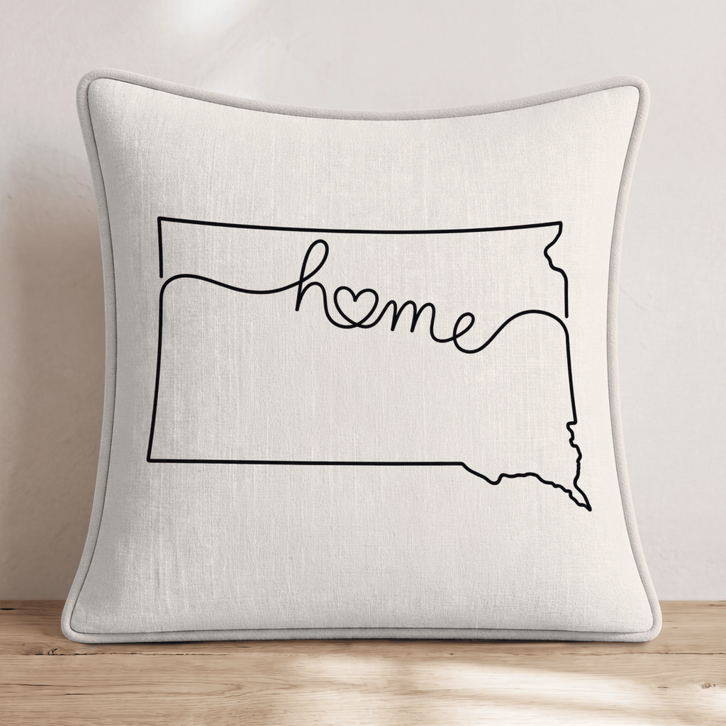 South Dakota Home Throw Pillow - Hillcroft Home