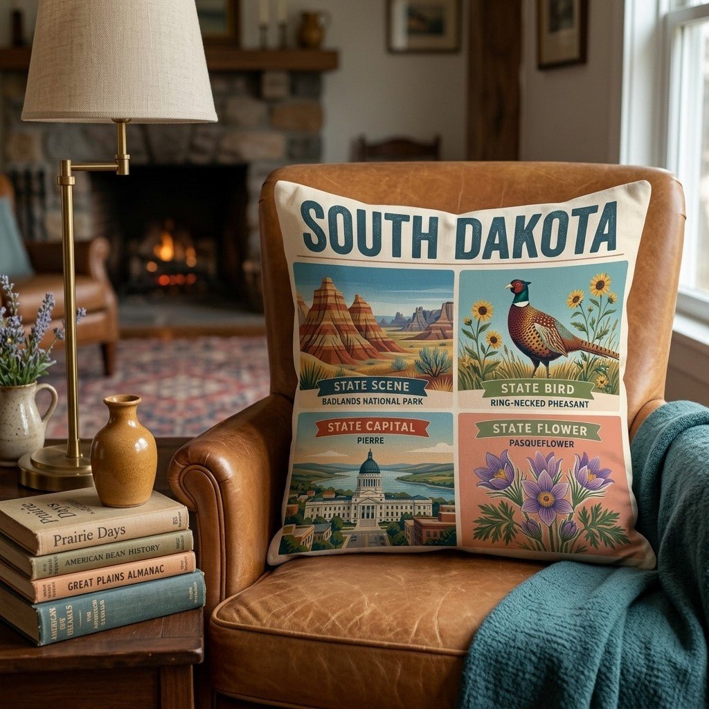 South Dakota State Symbol Throw Pillow - Hillcroft Home