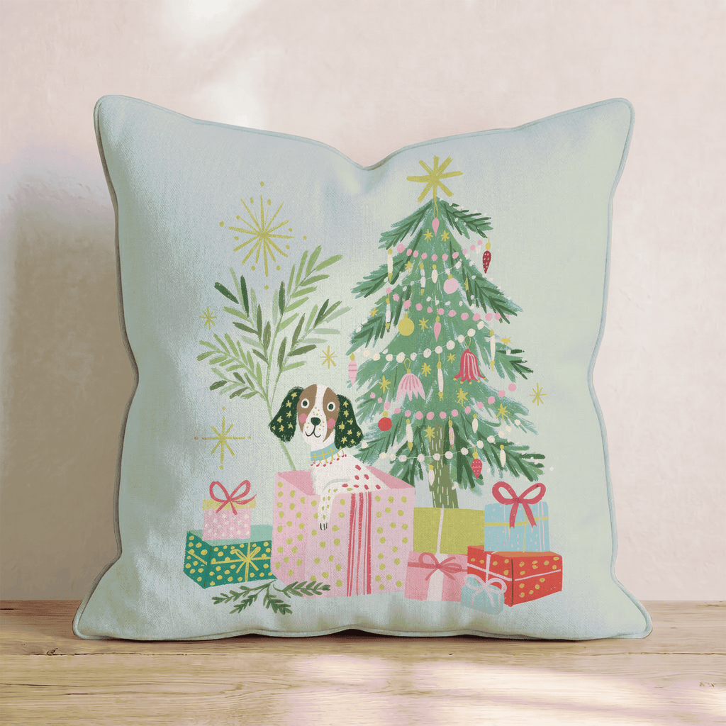 Spaniel Gift Surprise Throw Pillow - Hillcroft Home