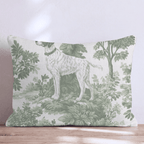 Spaniel Greenery Toile Throw Pillow - Hillcroft Home