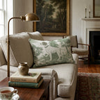 Spaniel Greenery Toile Throw Pillow - Hillcroft Home