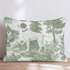 Spaniel Greenery Toile Throw Pillow - Hillcroft Home