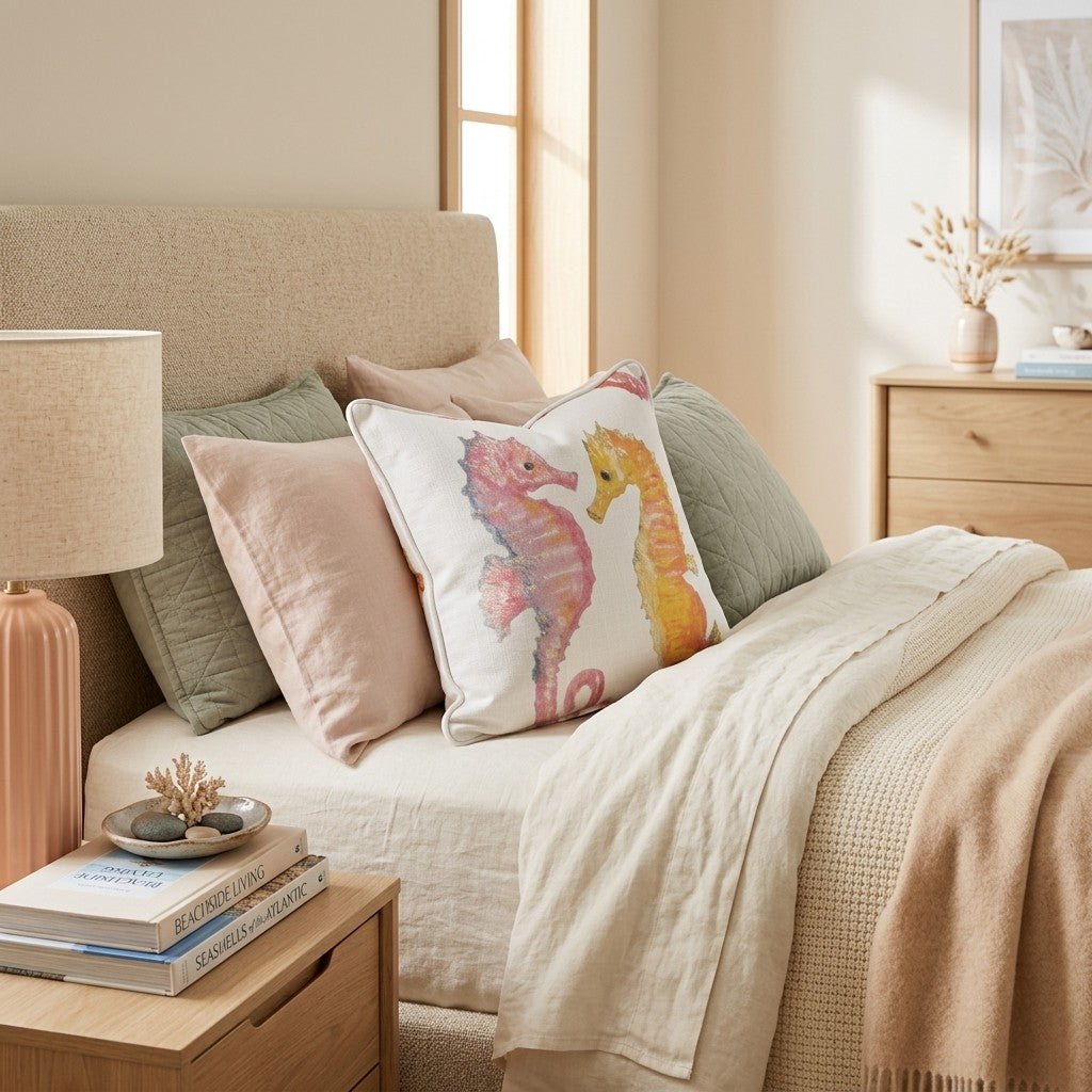 Sparkles Seahorse Throw Pillow - Hillcroft Home