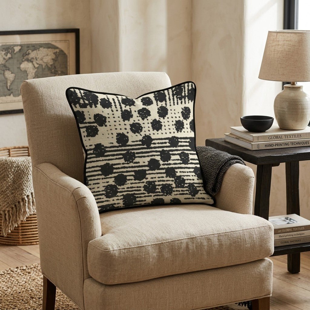 Speckled Stripes Throw Pillow - Hillcroft Home