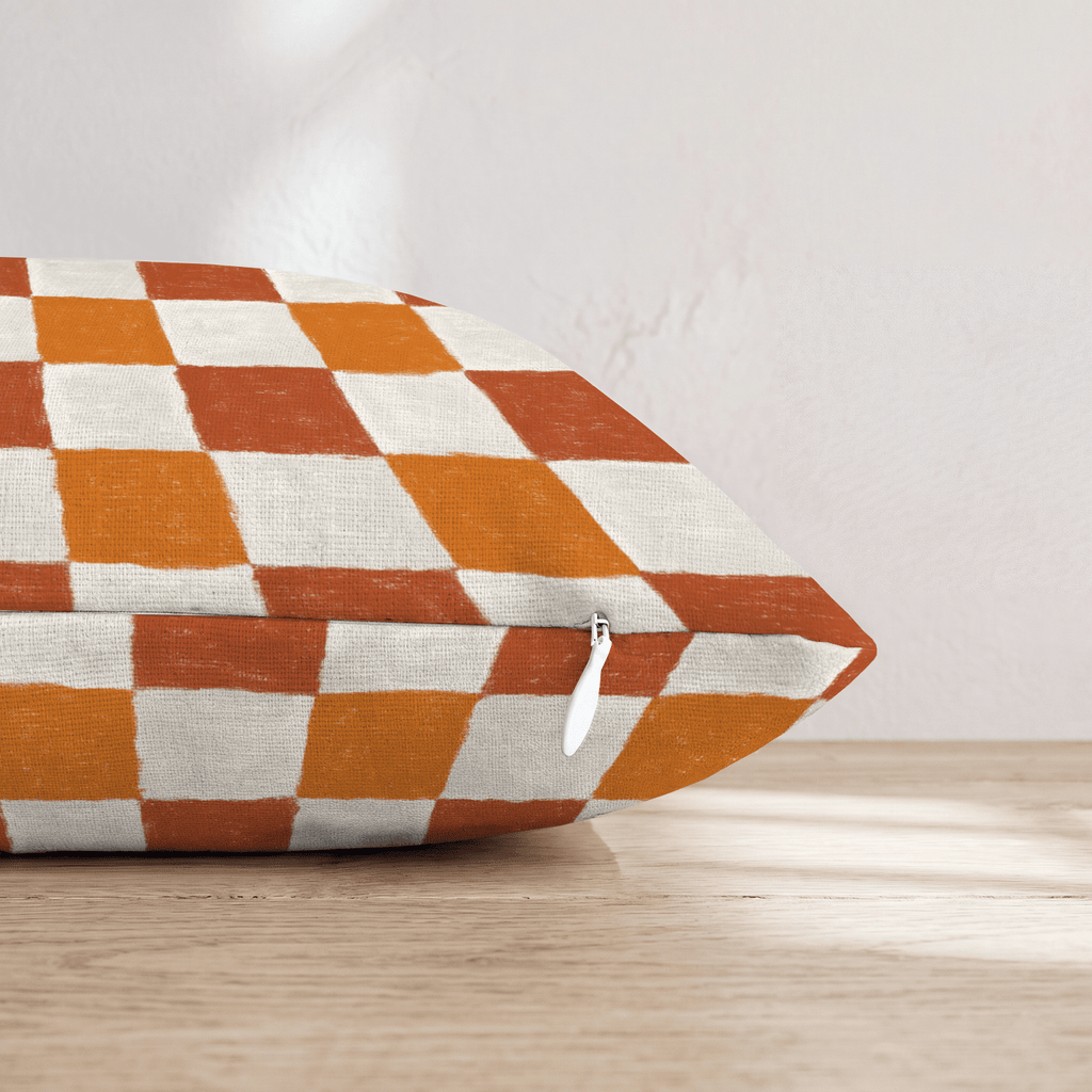 Spiced Checks Throw Pillow - Hillcroft Home