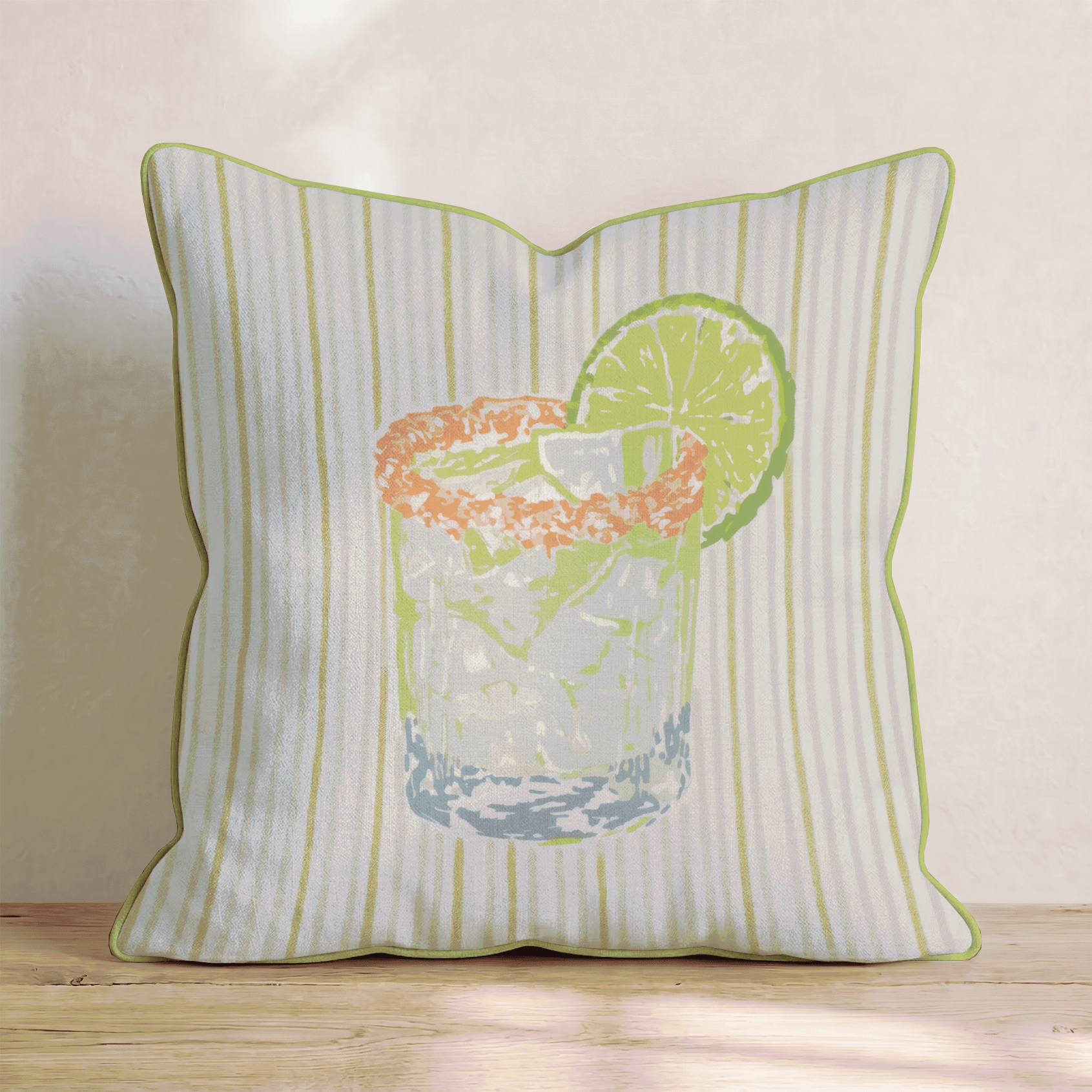 Spicy Marg Stripes Throw Pillow - Hillcroft Home