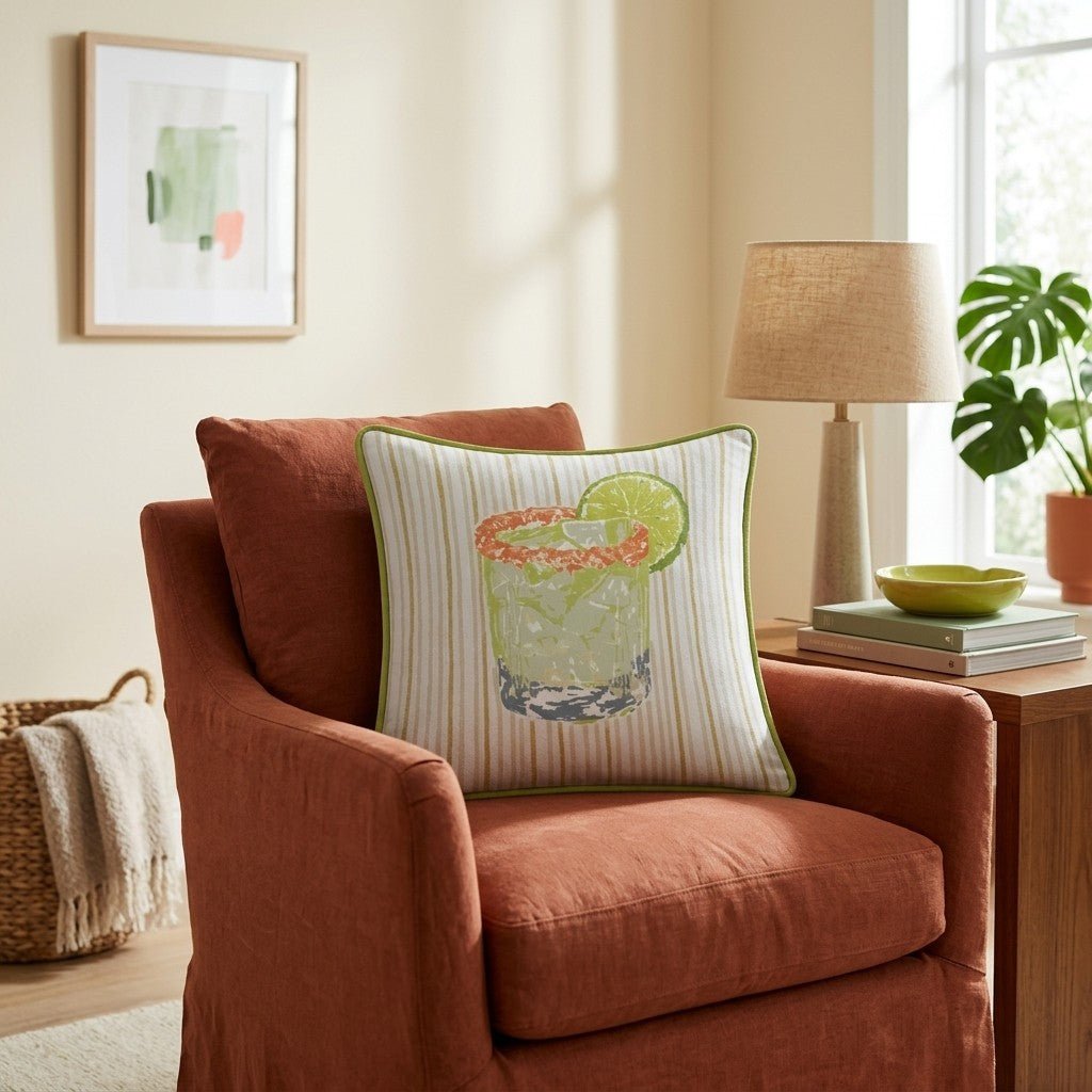Spicy Marg Stripes Throw Pillow - Hillcroft Home