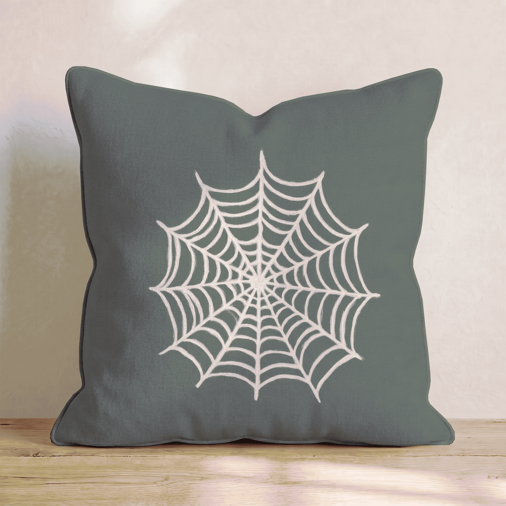 Spider Web Dark Teal Throw Pillow - Hillcroft Home