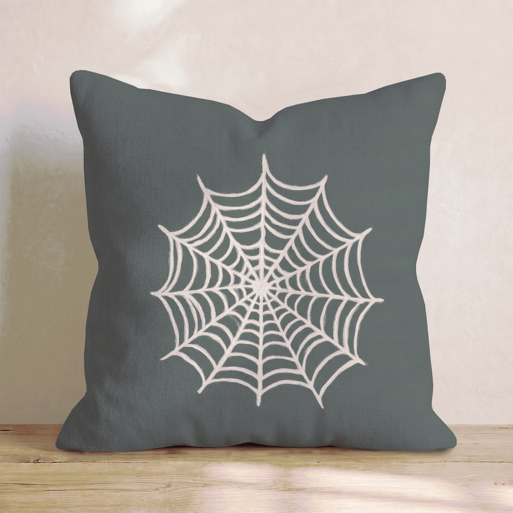 Spider Web Dark Teal Throw Pillow - Hillcroft Home