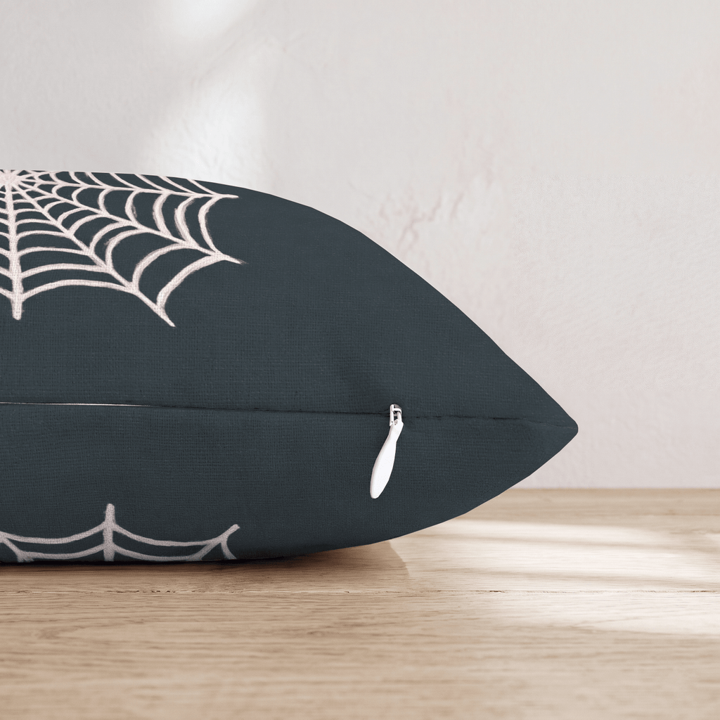 Spider Web Dark Teal Throw Pillow - Hillcroft Home
