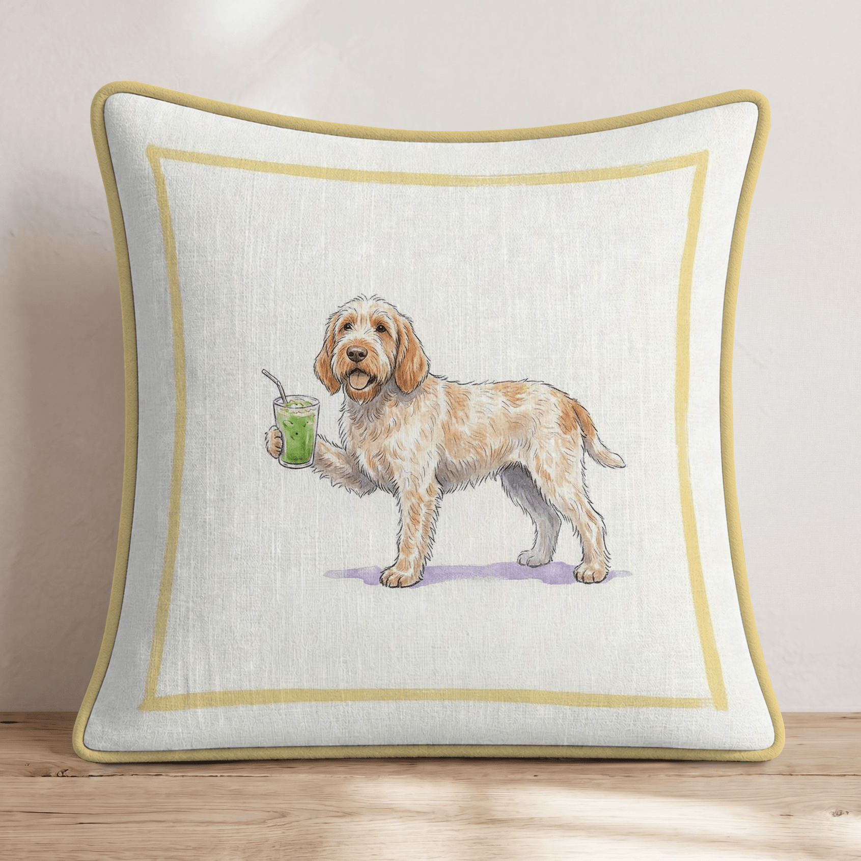 Spinone Italiano Matcha Throw Pillow - Hillcroft Home