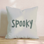 Spooky Teal Script Throw Pillow - Hillcroft Home