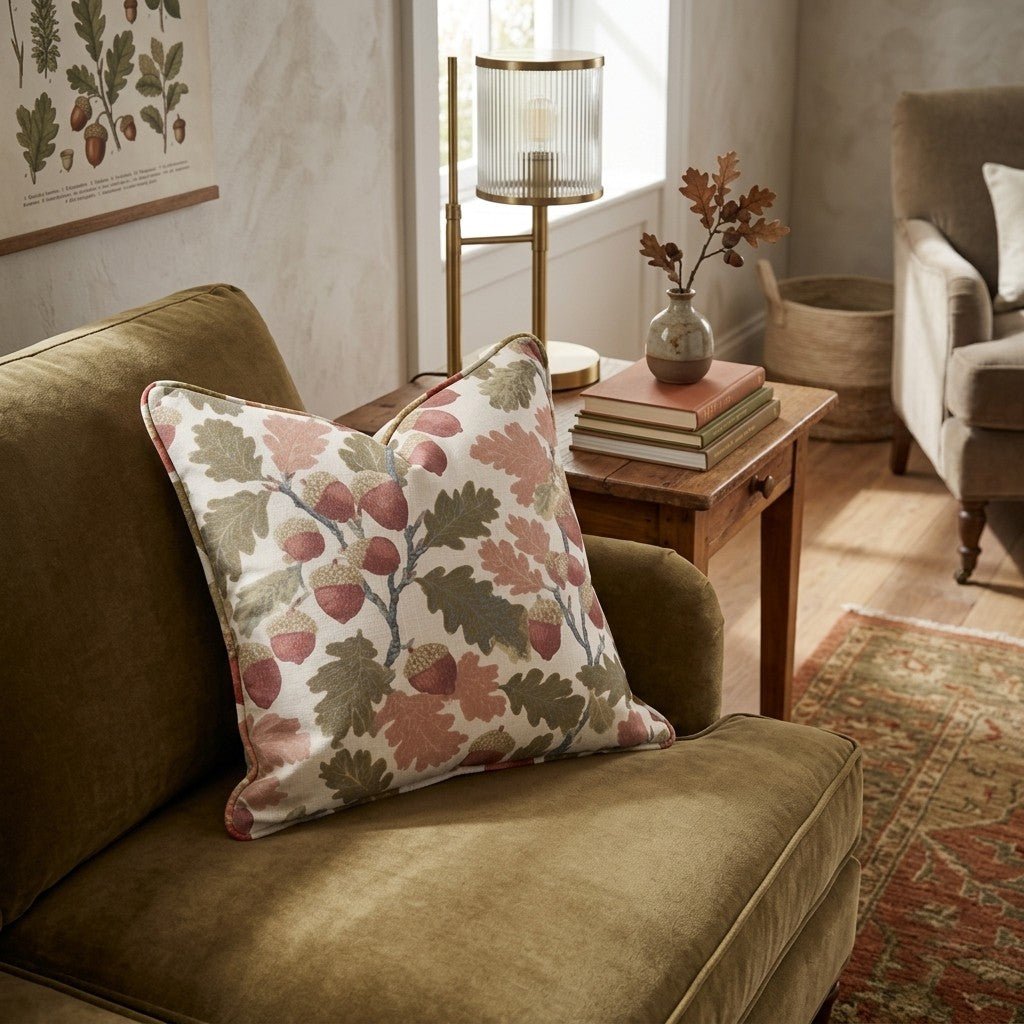 Spotted Acorns Throw Pillow - Hillcroft Home