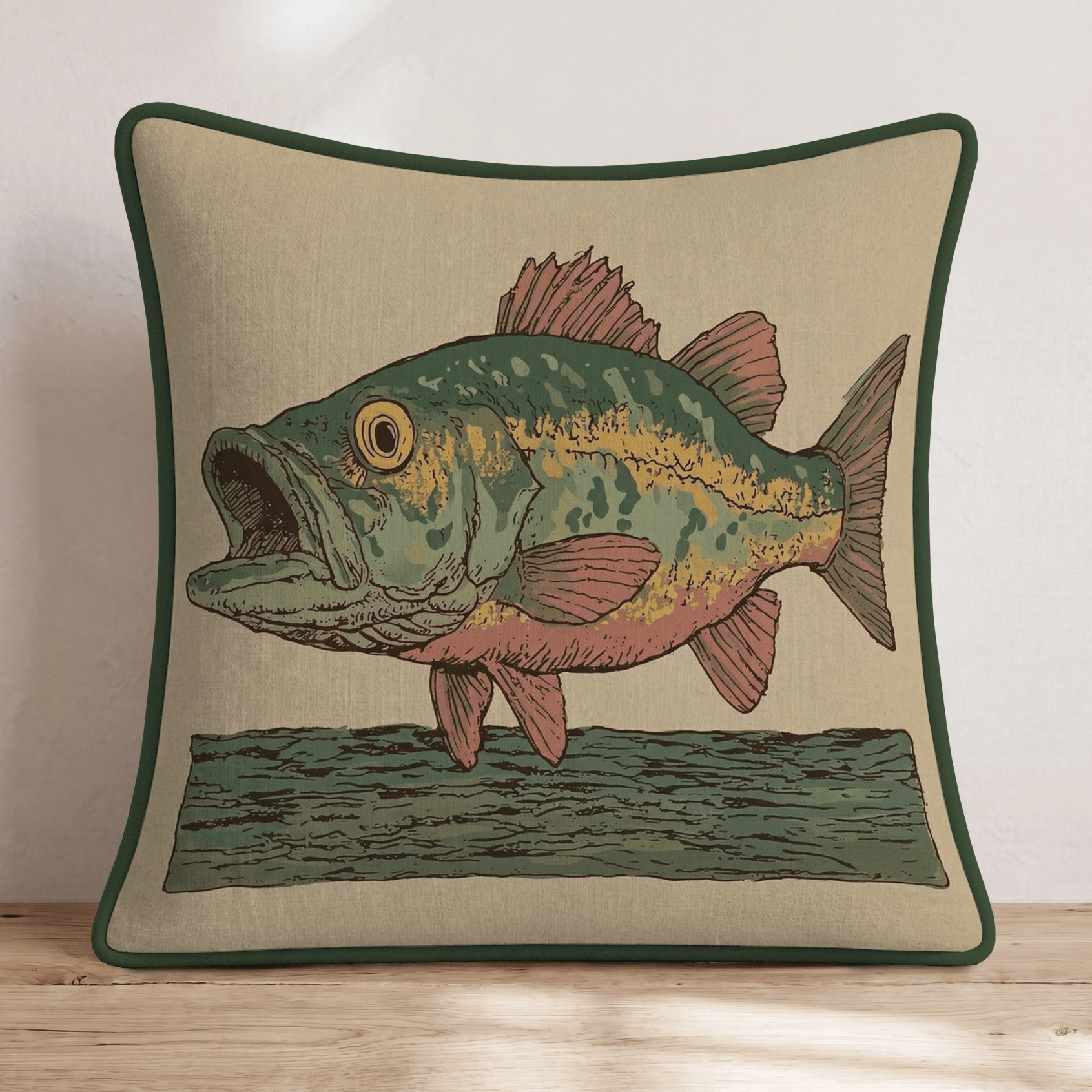 Spotted Bass Throw Pillow - Hillcroft Home
